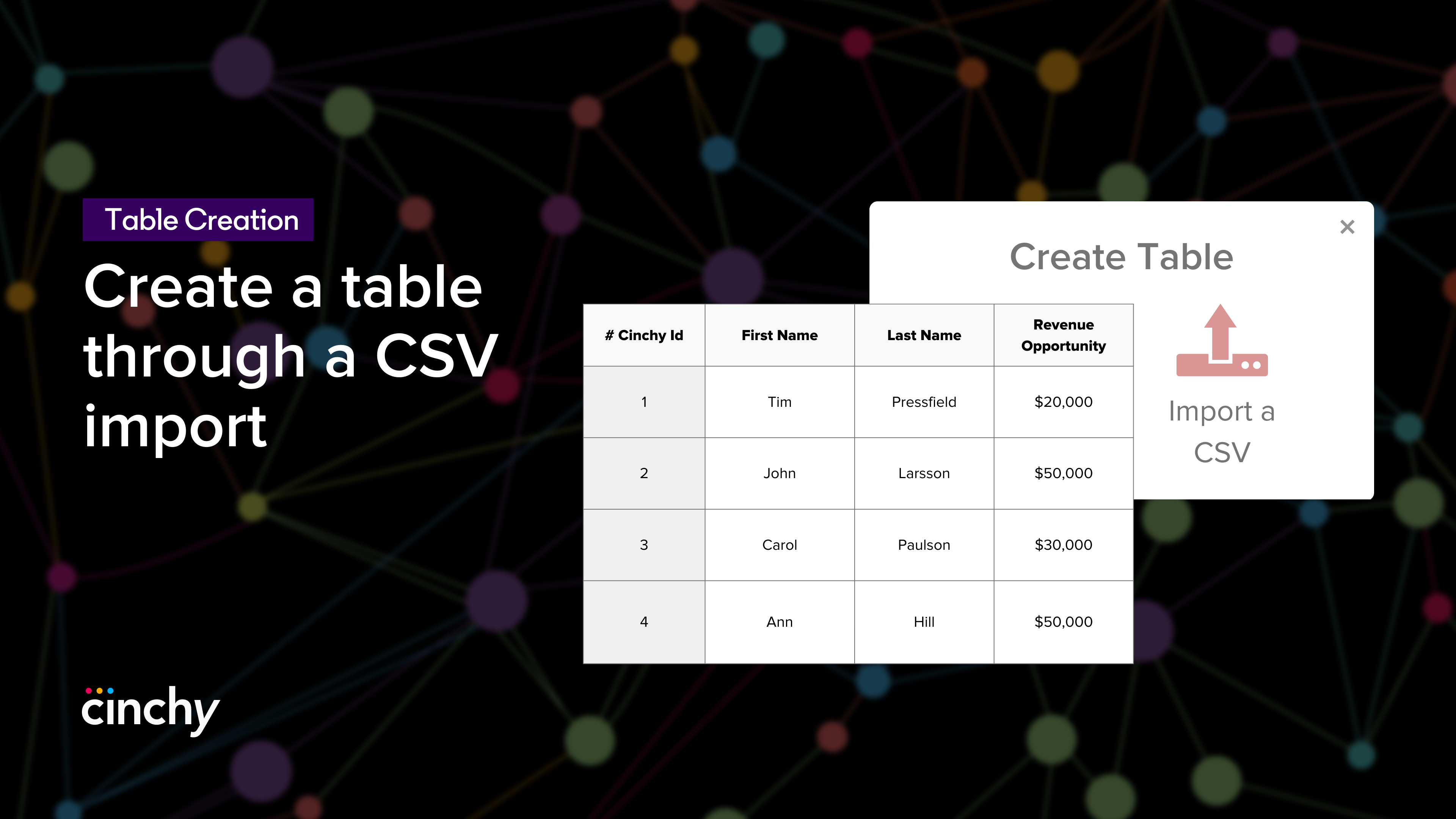 Create A Table Through A CSV Import
